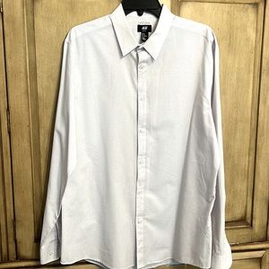 White men’s dress shirt with black dots. Like new